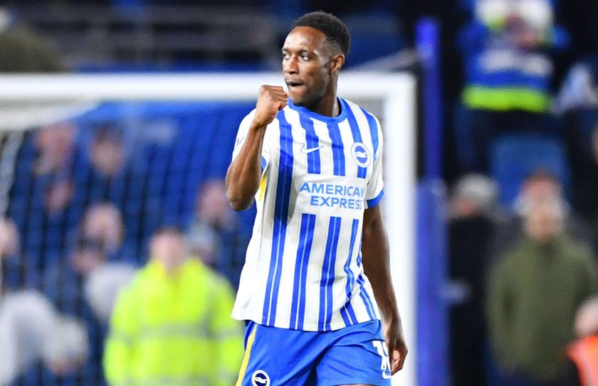 Danny Welbeck celebrates after scoring for Brighton &amp; Hove Albion during the Premier League match against AFC Bournemouth at the Amex Stadium in Falmer, England on 25 February, 2025.