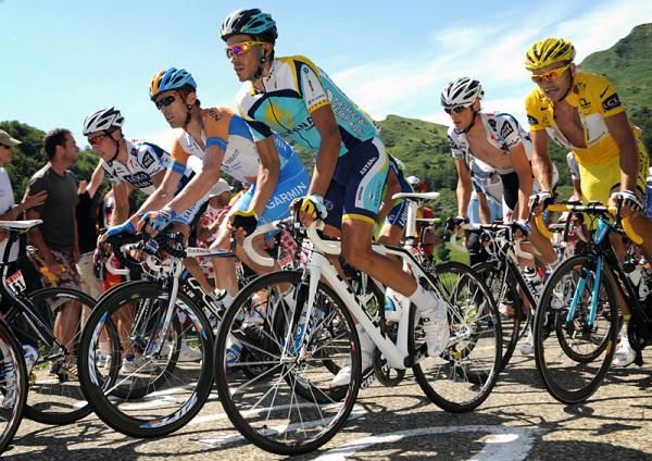 David Millar (Garmin-Slipstream) and Alberto Contador (Astana)