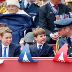 Princess Charlotte, Prince George and Prince Louis with Prince William at VE Day