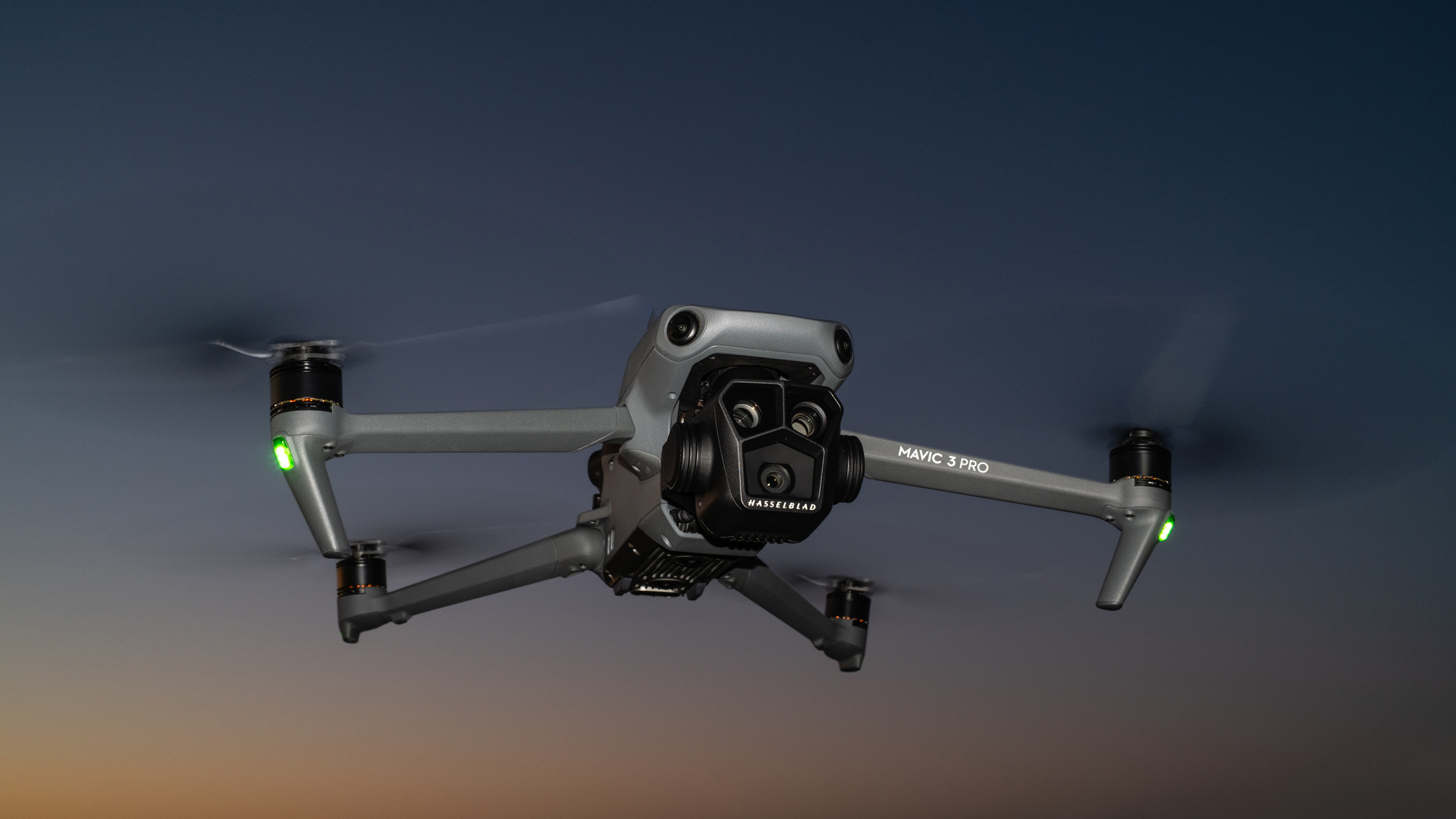 DJI Mavic 3 Pro in flight at night