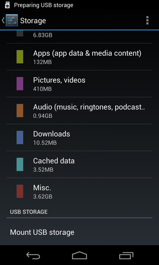 Mount USB Storage in Settings