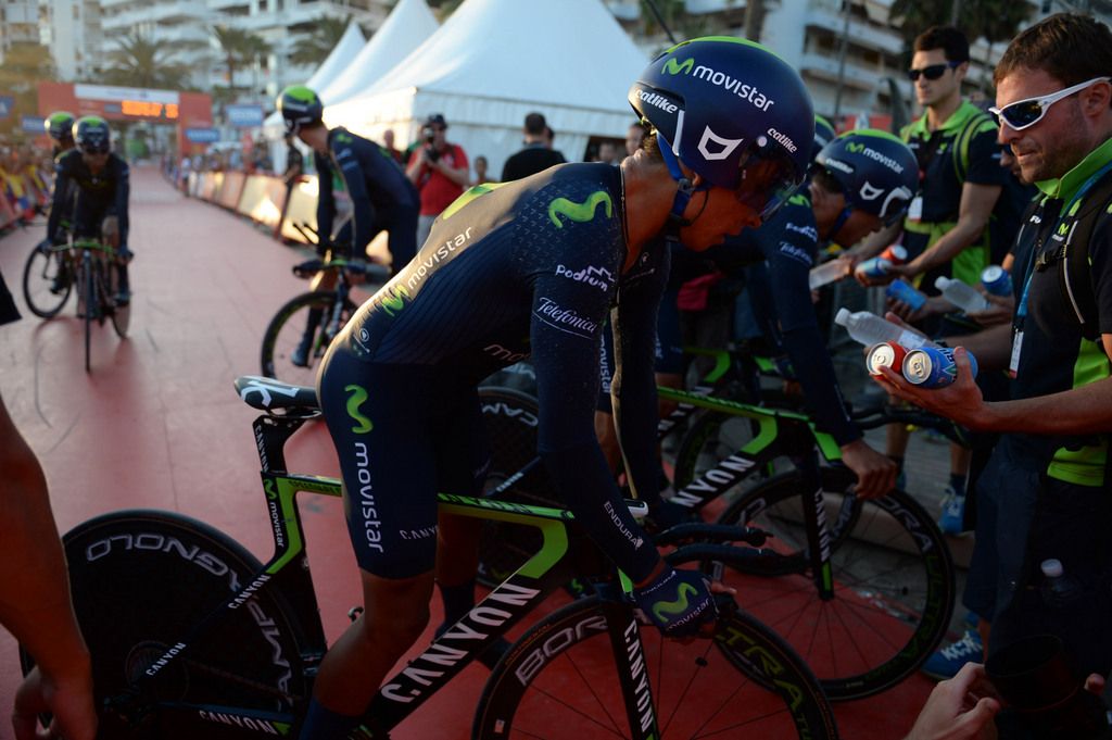 Nairo Quintana about to start the team time trial