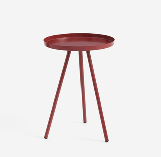 Red metal side table