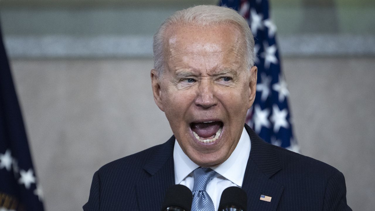 Joe Biden during a speech on state voting laws in Philadelphia 