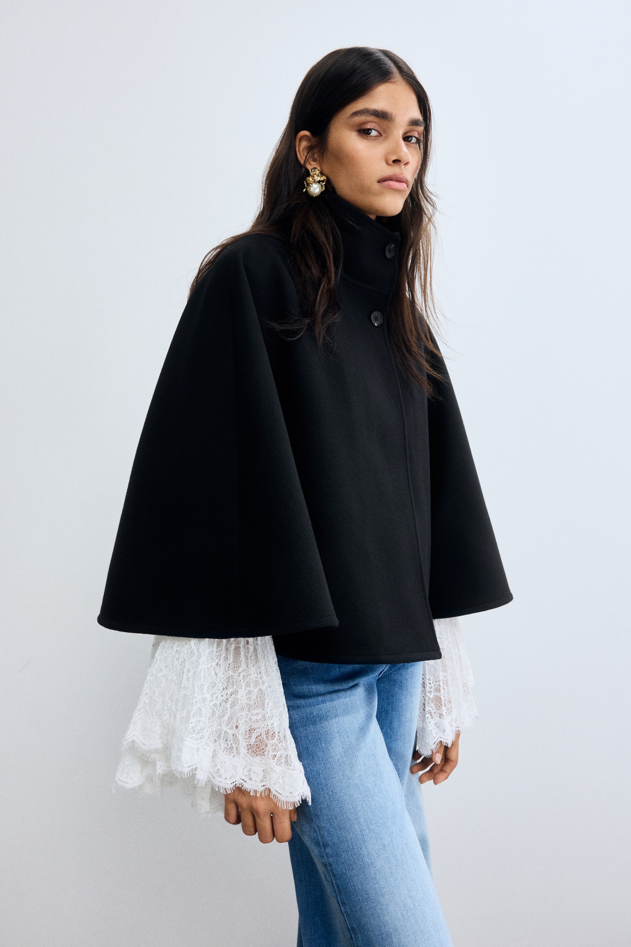 Belted Cape Coat - Dark Brown