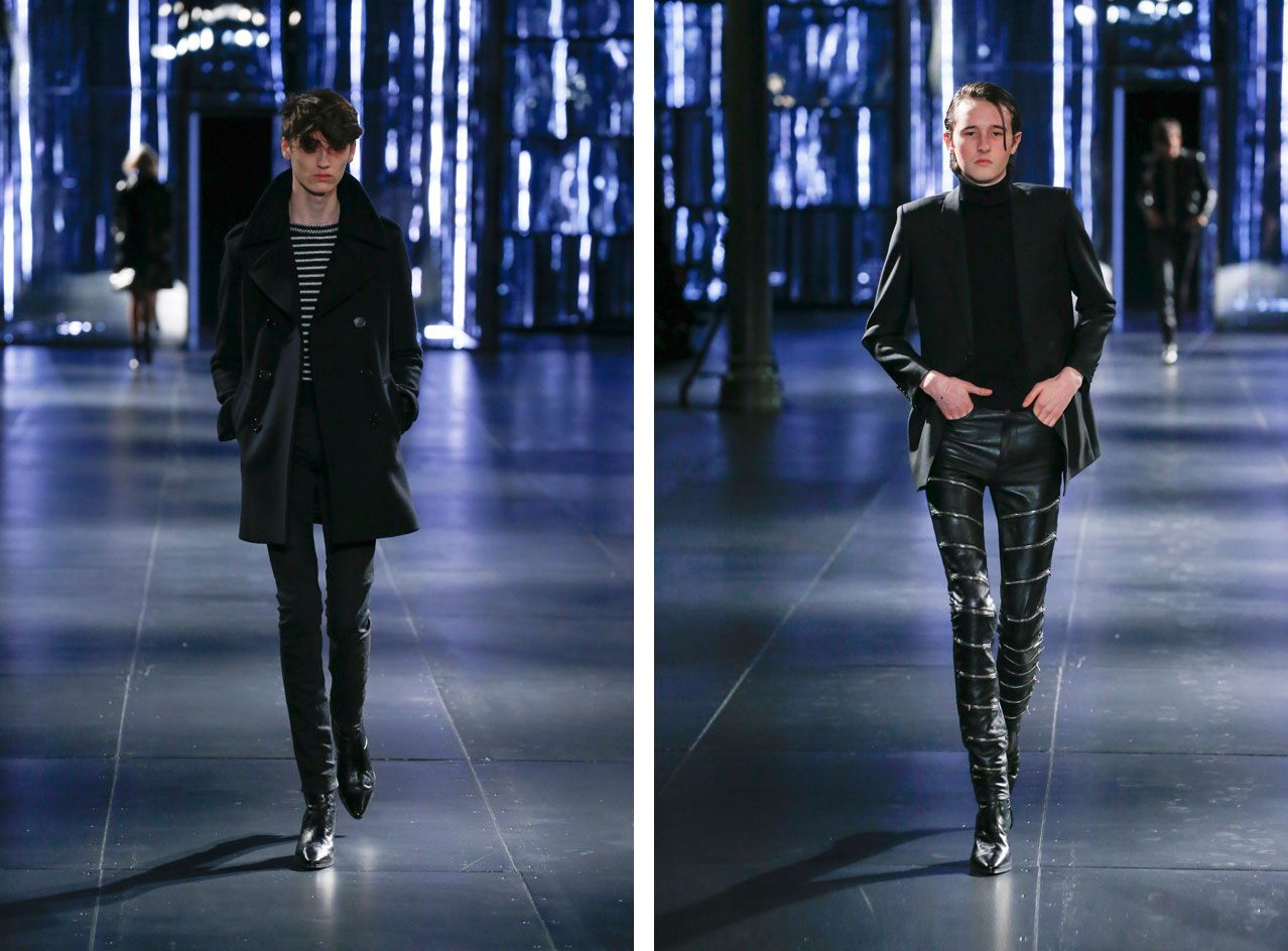 Models wearing Saint Laurent clothing