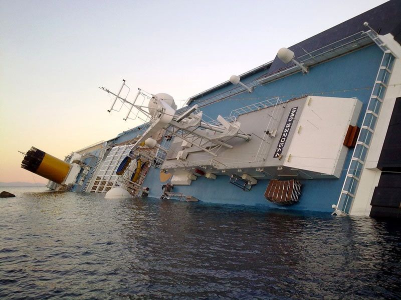 The sinking cruise ship Costa Concordia