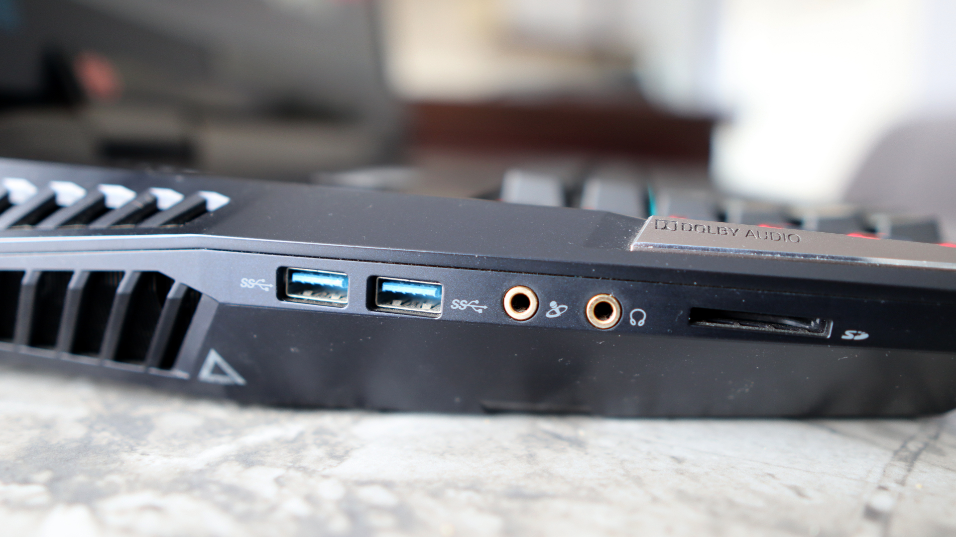 Acer Predator 21X gaming laptop on a marble table top