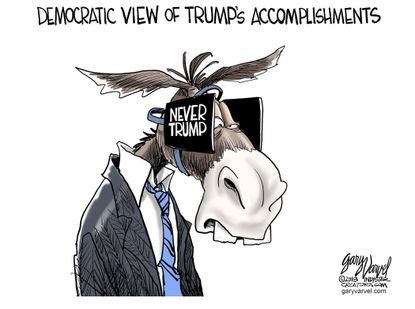 Political cartoon U.S. Democrats Never Trump liberal bias