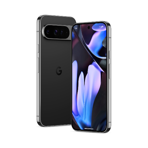 Google Pixel 9 Pro XL official render- Obsidian - front and back