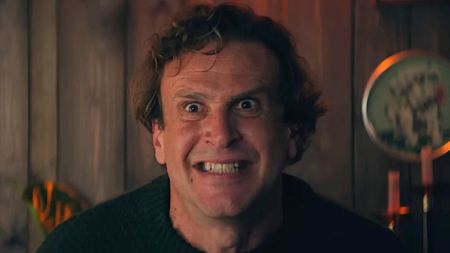 Jason Segal sneers maniacally in Over Your Dead Body.