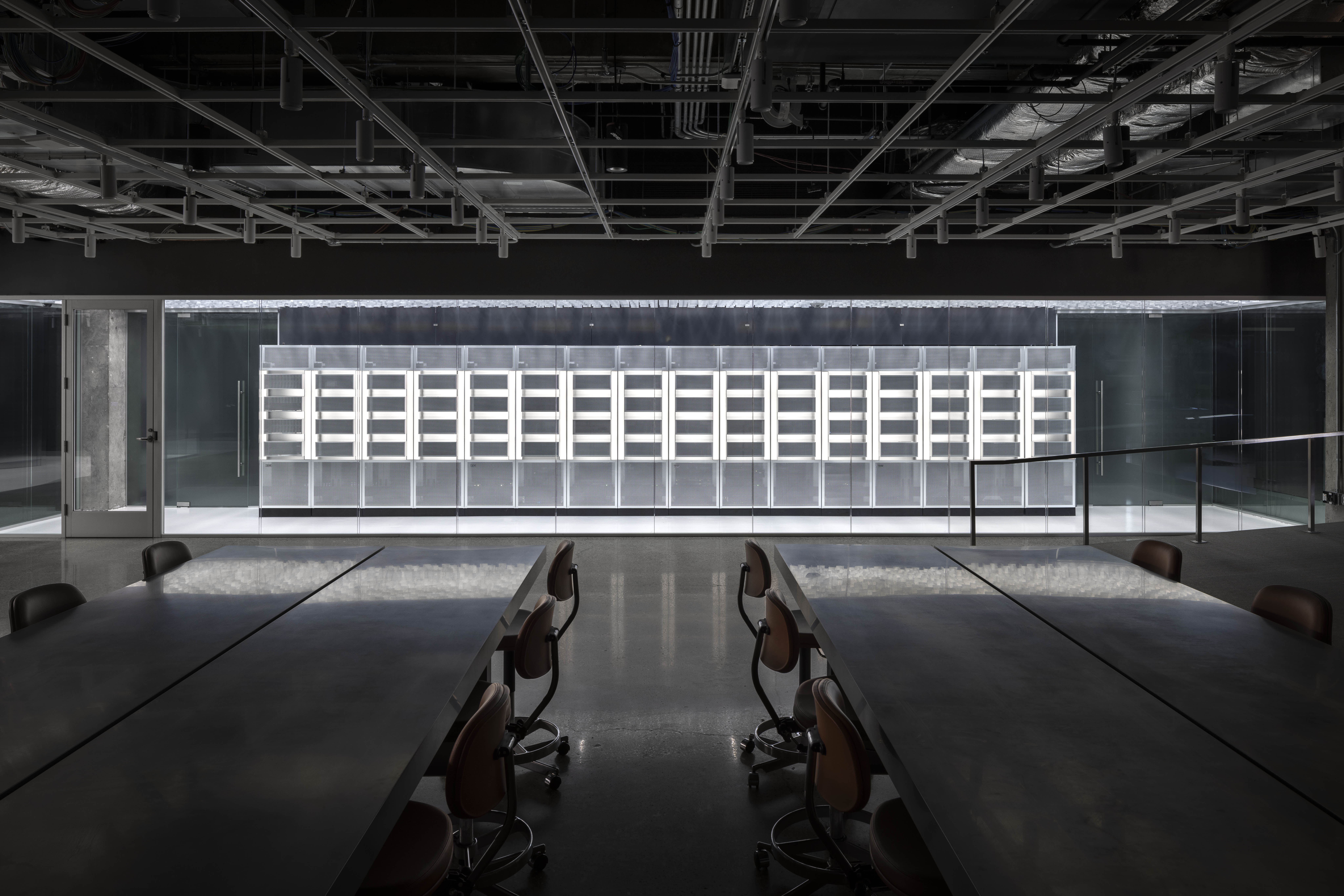 IBM Research office, interior, sleek and minimalist