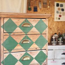 chest of drawers with paint effect