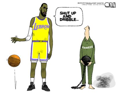 Editorial Cartoon U.S. Lebron James Shut Up And Dribble NBA China