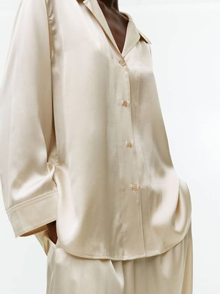 Relaxed Silk Shirt - Off-White - Arket Gb