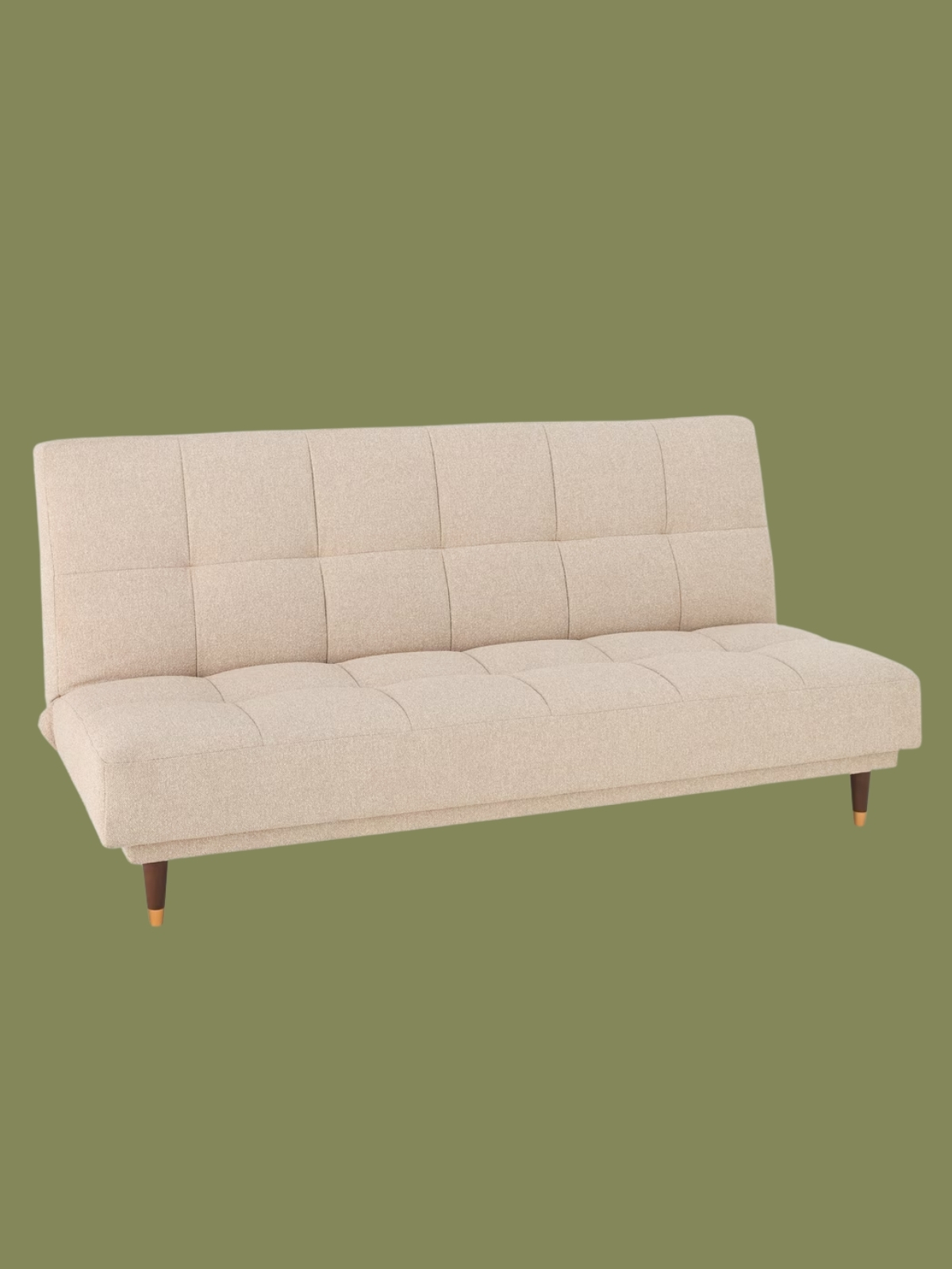 John Lewis, Linear Medium 2 Seater Sofa Bed, Brass Leg, Latte Textured