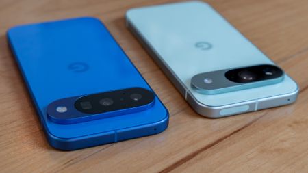 Pixel 10 next to the Pixel 9