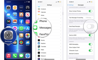 How to turn read receipts on or off in iMessages for iPhone or iPad: Tap Settings, Tap Messages, set the switch beside Send Read Receipts to the on position