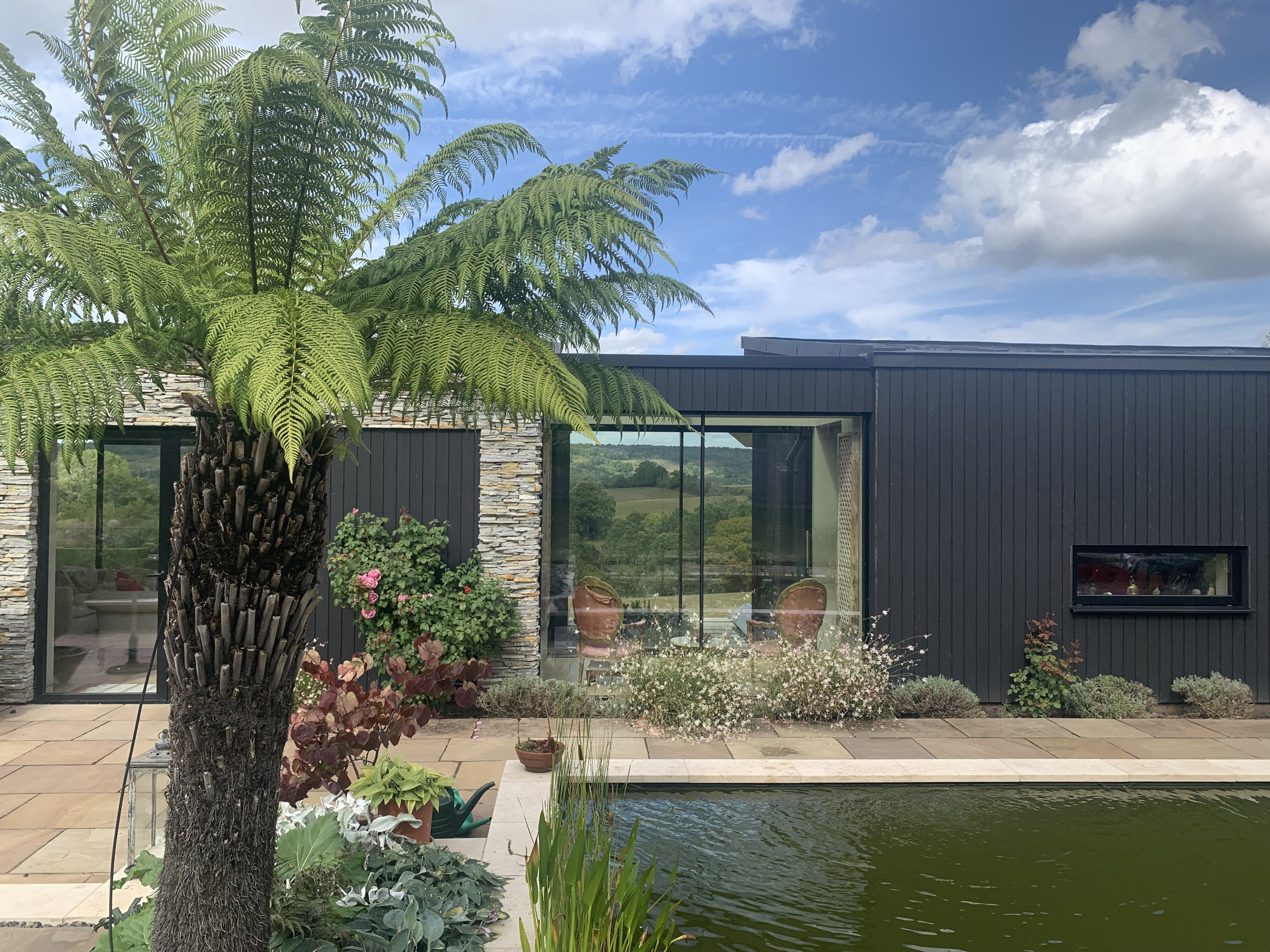 Views through the house from the patio garden