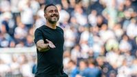 Roberto De Zerbi celebrates keeping Tottenham in the Premier League after a win over Everton