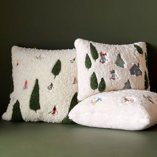 Christmas scene cushions