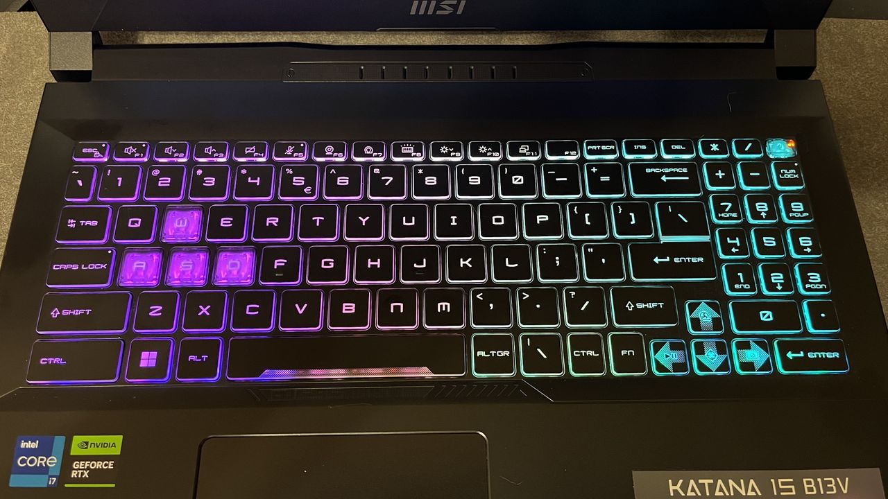 MSI Katana 15 (2023) in a gaming desk setup