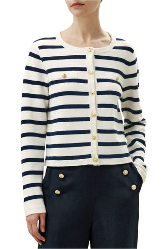 Gariana Striped Wool Cardigan