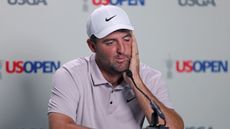 Scottie Scheffler speaks to the media ahead of the US Open