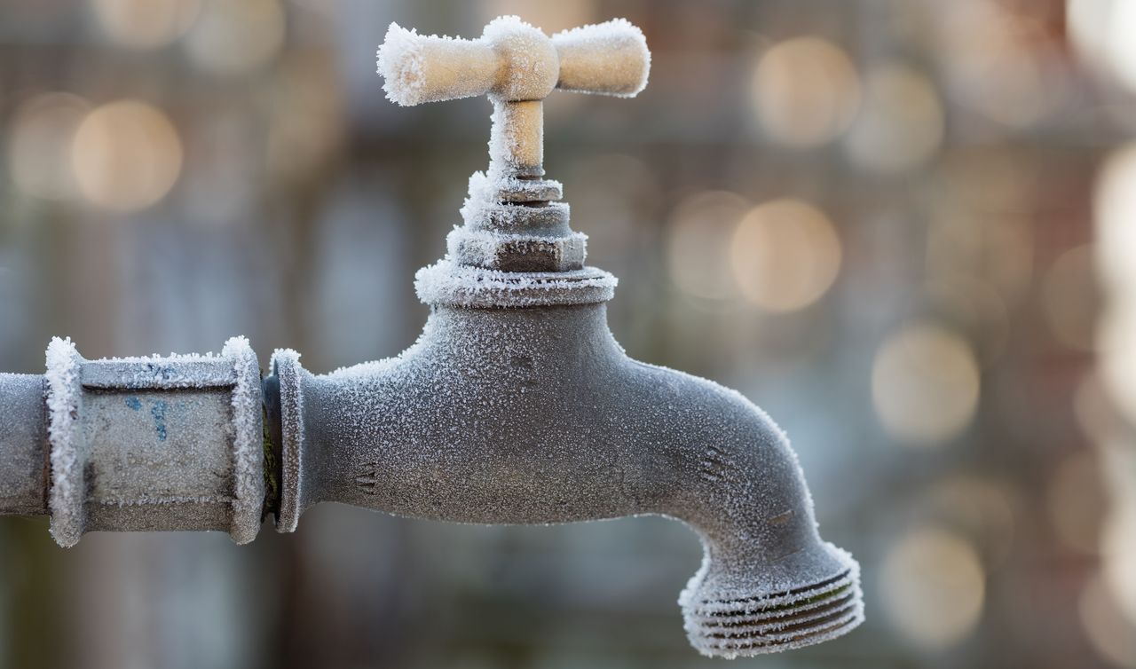 frozen outdoor tap