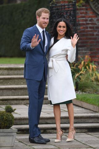 Meghan Markle and Prince Harry announcing their engagement in 2017