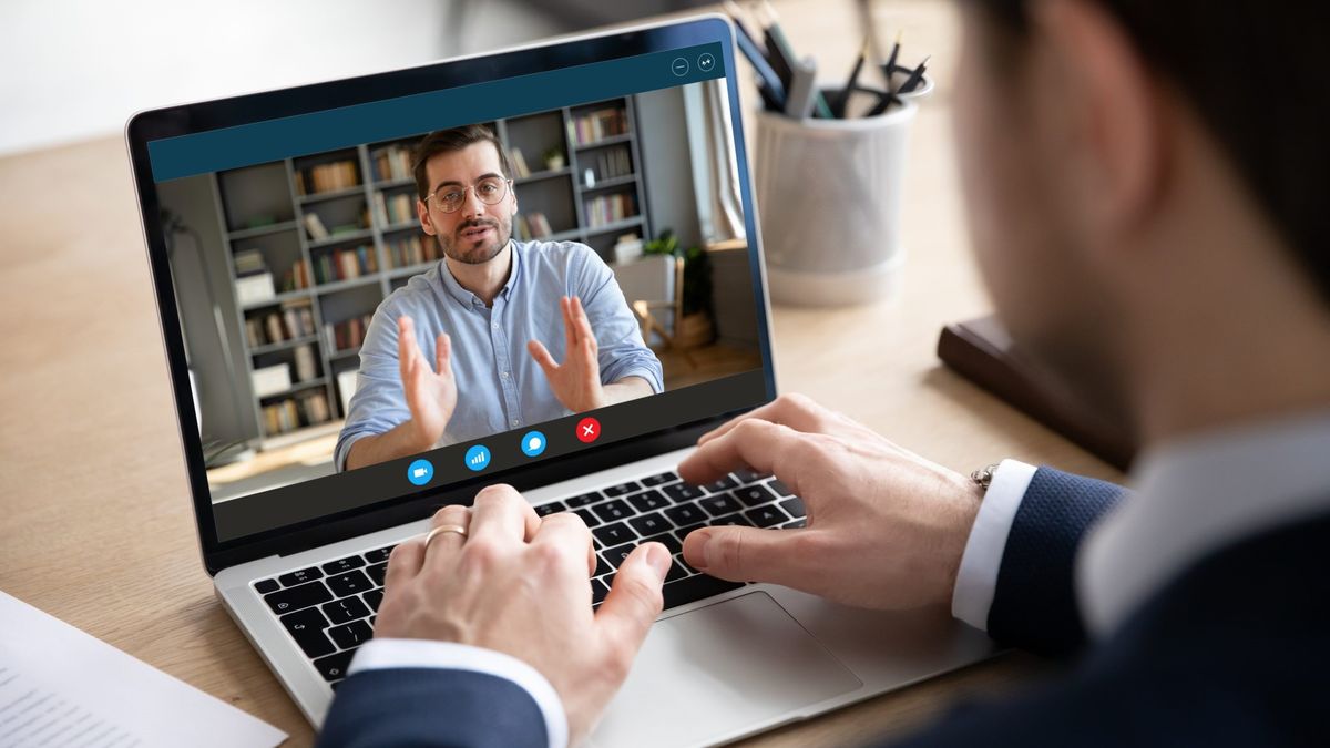 Recruiter speaking with a job candidate on a video interview