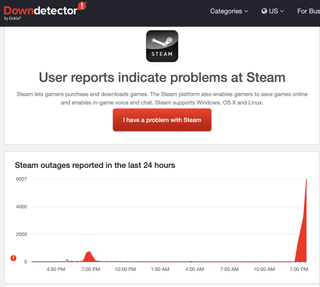 Downdetector Steam reports