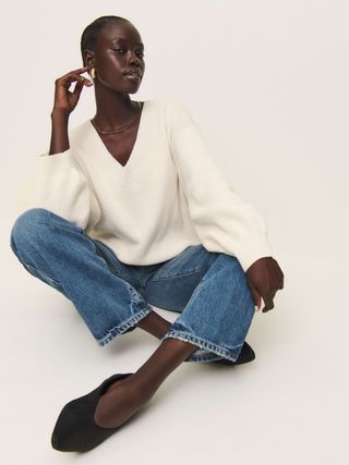 Ellery Cashmere Blend Oversized V-Neck Sweater