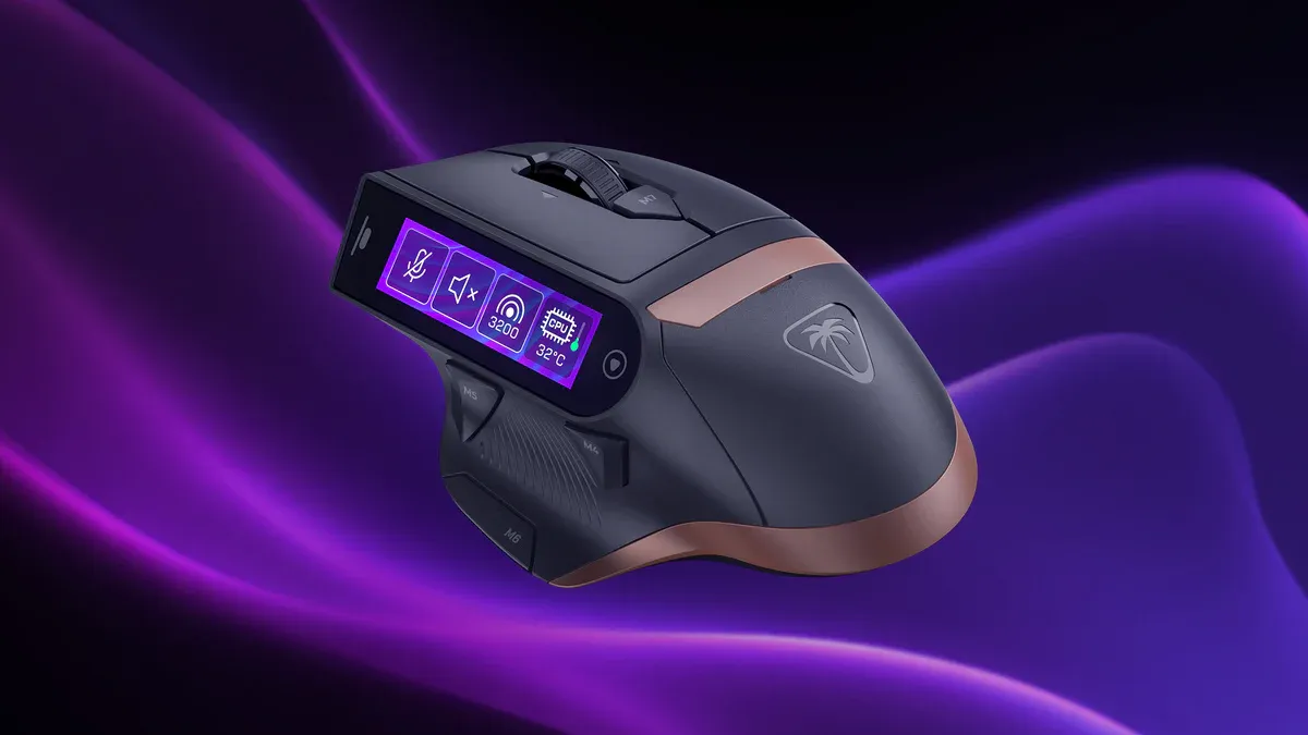 tomshardware.com - Hassam Nasir - Turtle Beach's new mouse has a 2.25-inch touchscreen and hotswap batteries that last 15 hours apiece - 'MC7' costs $160, part of company's new Command Series peripheral lineup