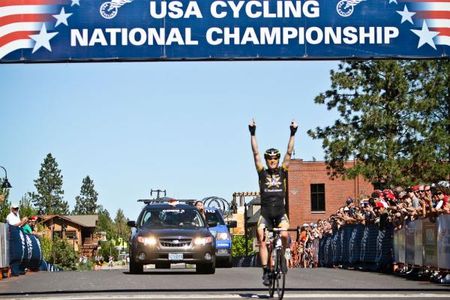 Ben King (Trek-Livestrong) had all the time in the world to celebrate his U23 road title win.