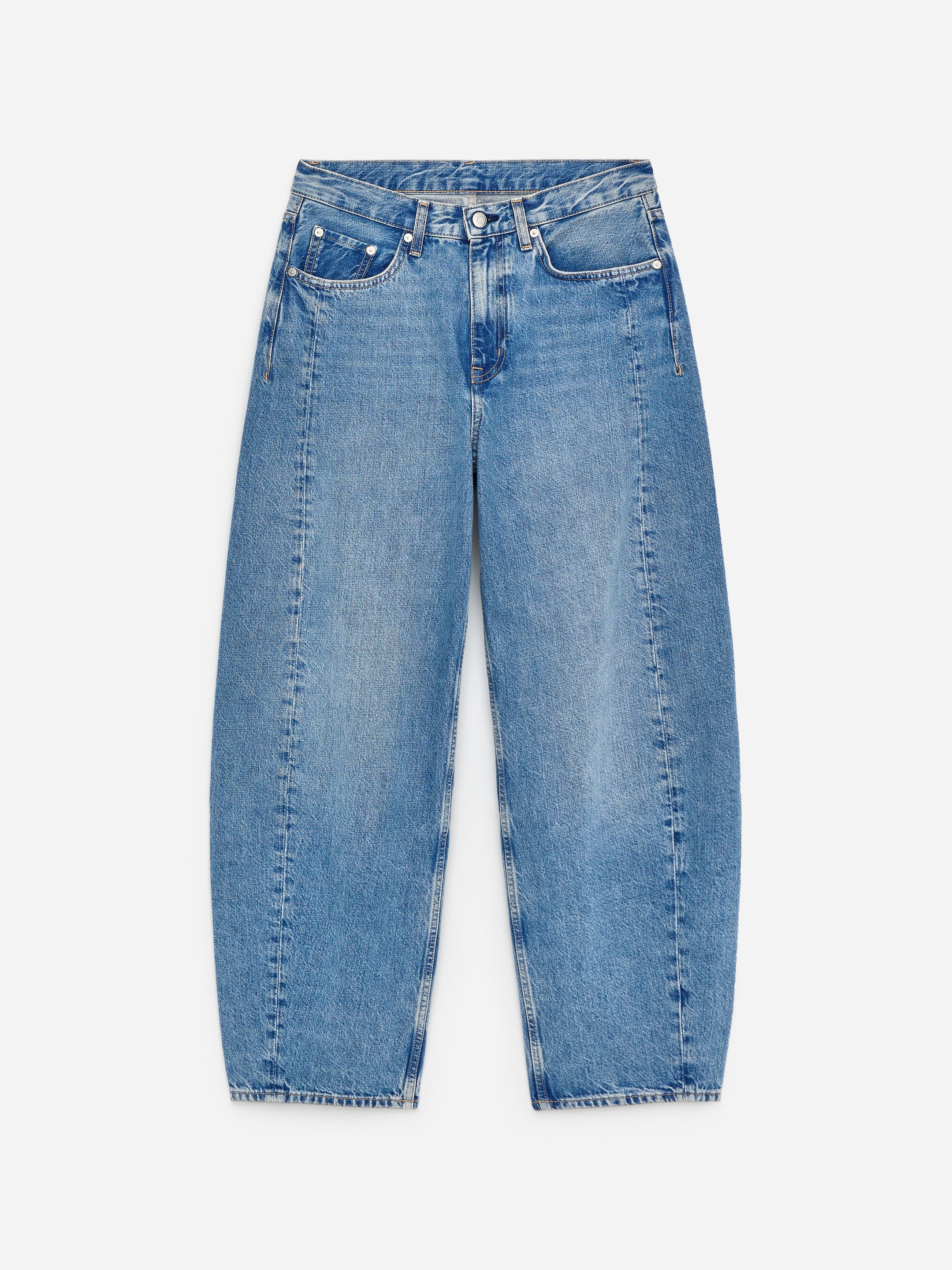 Bloom Barrel Jeans &amp;ndash; Mid Blue &amp;ndash; Women &amp;ndash; Arket Gb