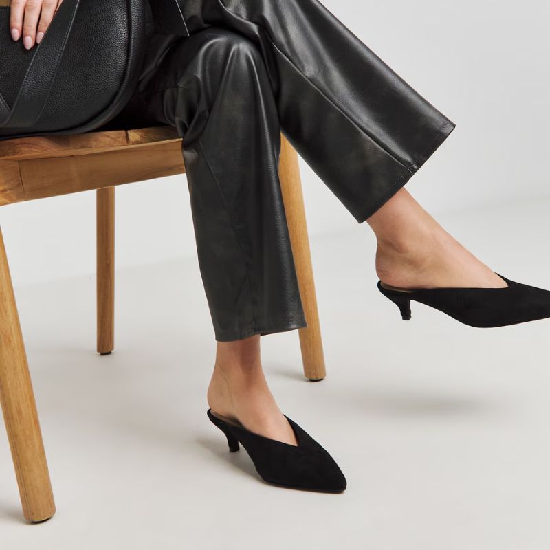 Anthology Allure Suede Mule Kitten Heel Shoes Standard D Fit