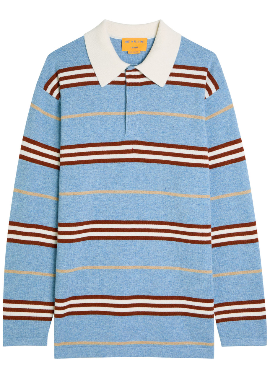 Striped Cashmere Polo Jumper