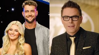 Harry and Rylee and Bobby Bones split image