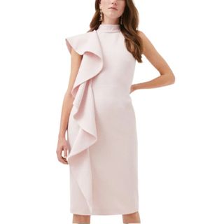 Baby Pink races day dress with detailing