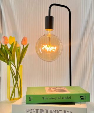 A pretty 'love' lamp with flowers