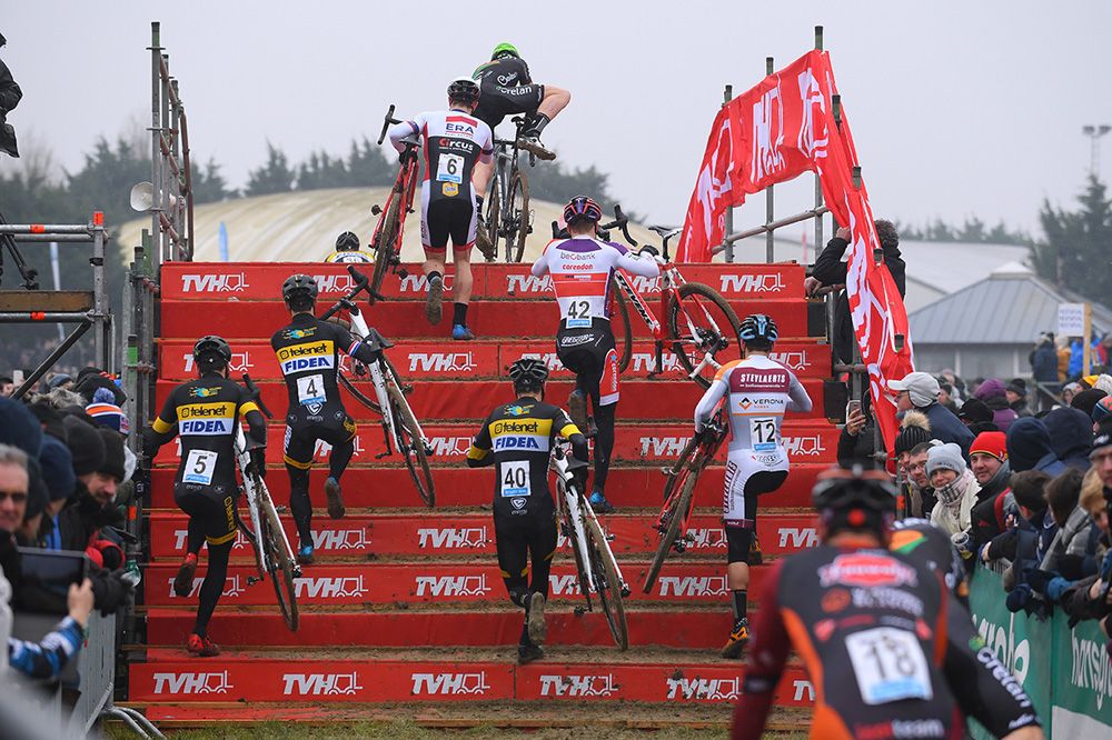 The steps were a key point in the race