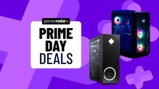 Prime Day PC deals hero image on a purple GamesRadar background with a Prime Day stamp