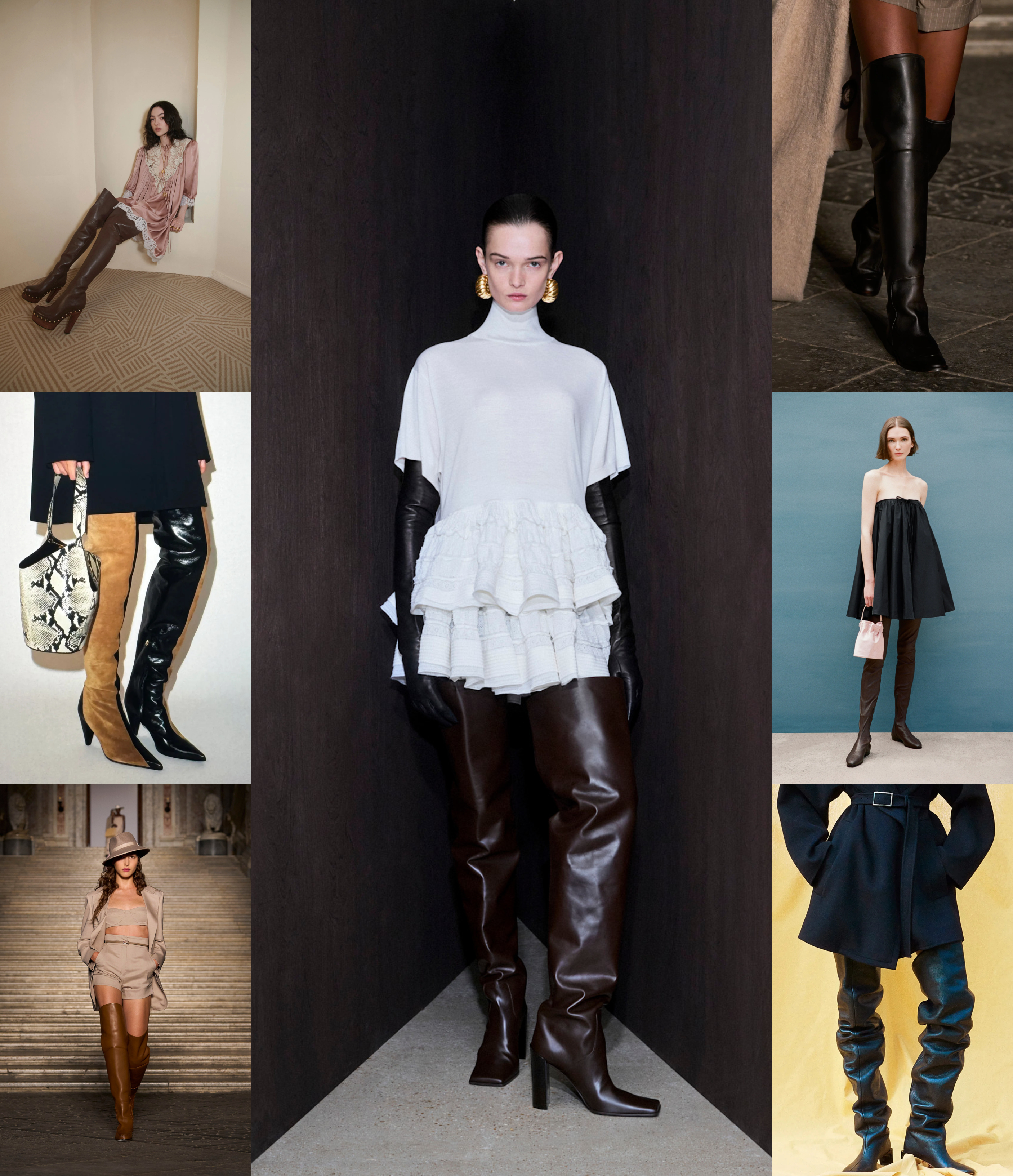 thigh-high boots at Chlo&amp;eacute;, Khaite, Max Mara, Al&amp;auml;ia, Staud, and Sportmax Resort 2026