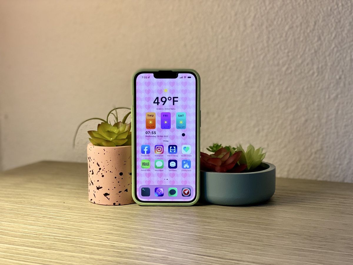 Pela Sage Green Hearts Iphone 13 Pro Case Front