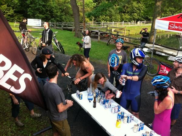 Mayhem during the 'Three Beer Derby'.