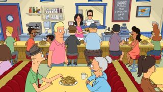 Restaurant full of dining patrons in Bob's Burgers Season 16