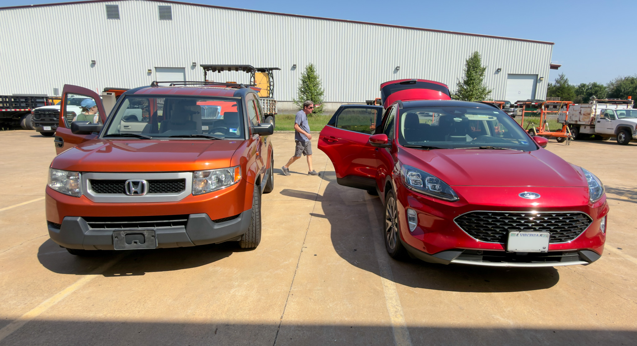 My 2010 Honda Element next to my (former) 2020 Ford Escape Hybrid