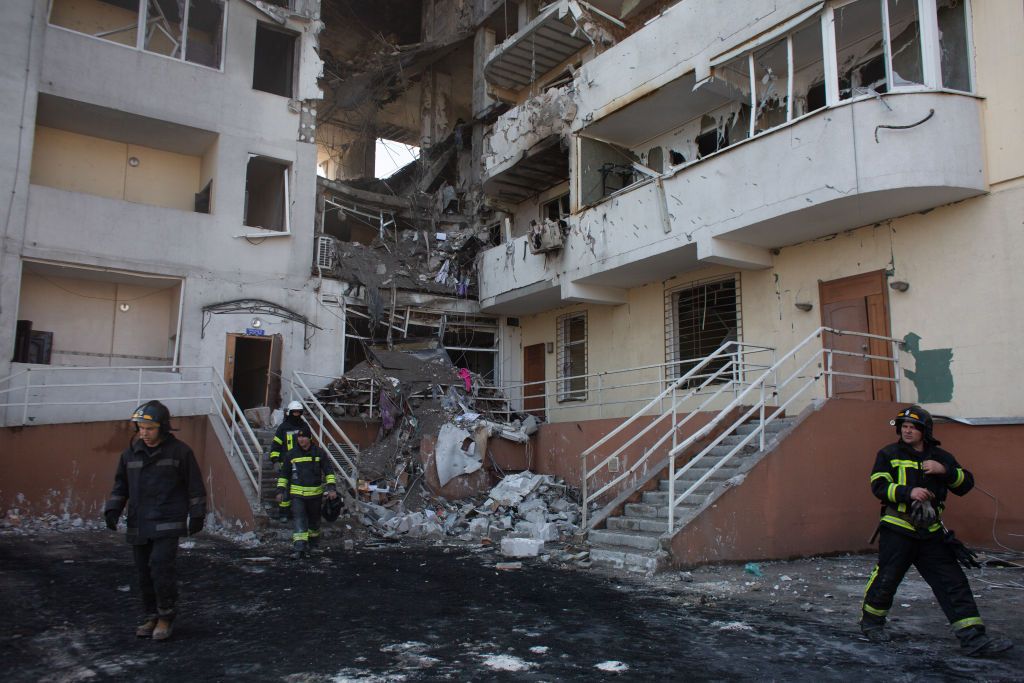 Damage to buildings in Odessa