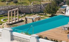 hotel exterior against Ancient Greece